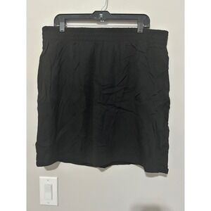 Torrid Black‎ Linen Hi Waist Mini Skirt Plus Size 1X (14-16) Elastic Waist